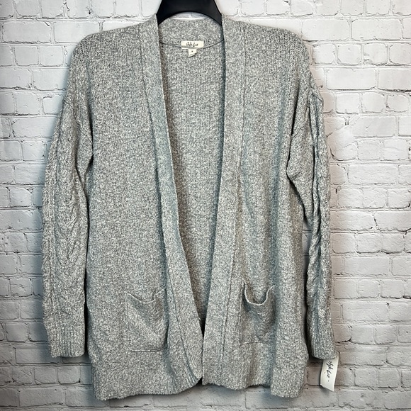 Style & Co Heather Gray Open Front Cardigan Size Medium - Picture 2 of 6